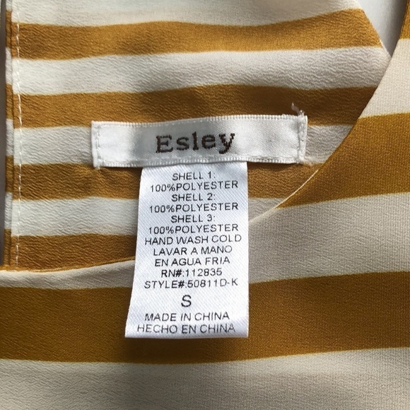 Esley Gold White Striped Summer Sundress Size Small - Picture 5 of 11